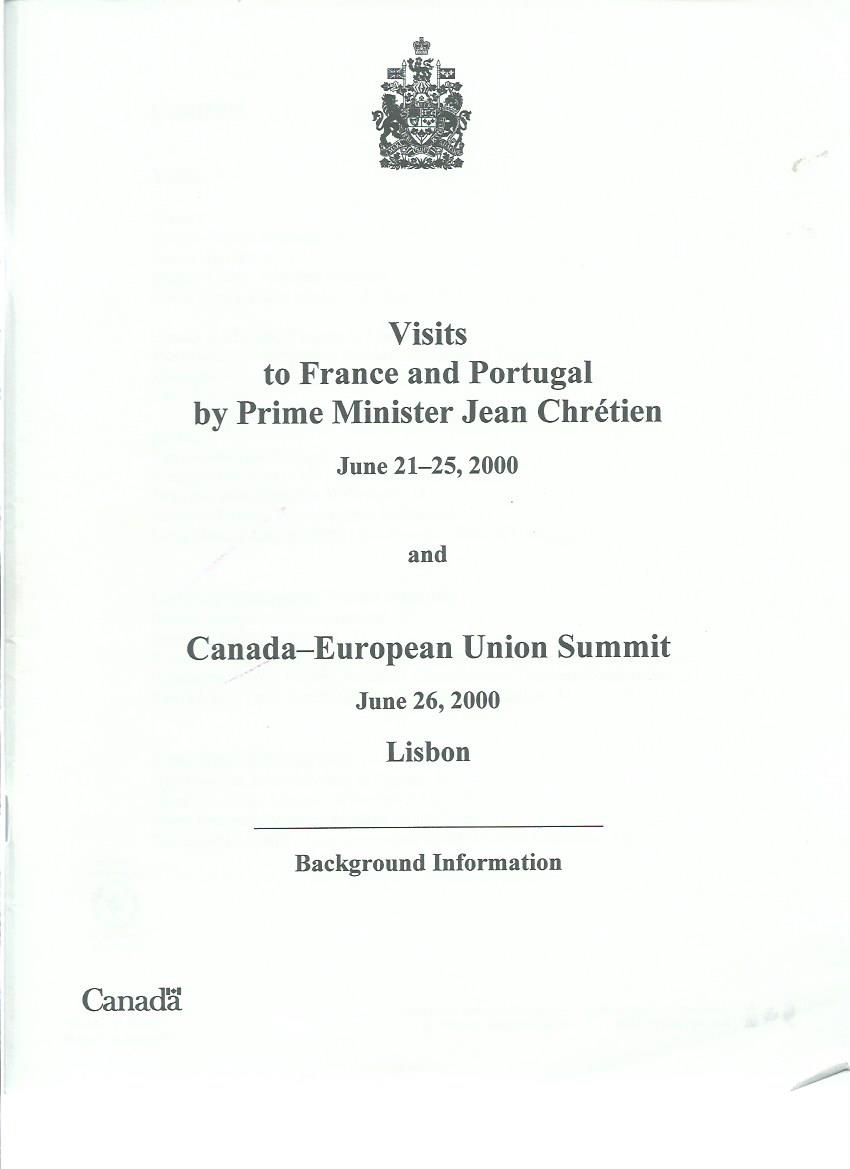 Visits to France and Portugal by Prime Minister Jean Chrétien