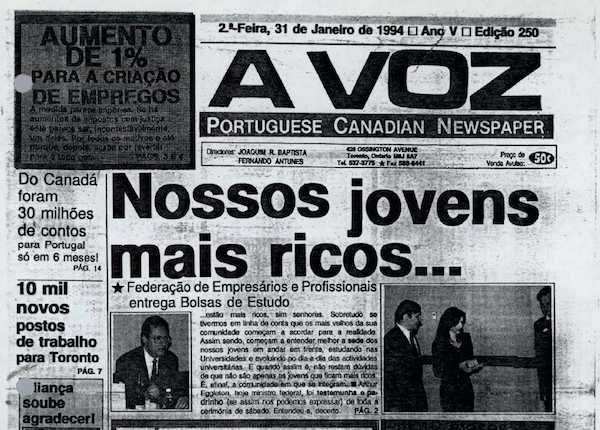 A VOZ: Nossos jovens mais ricos 1994/01/31