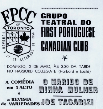 FIRST PORTUGUESE CANADIAN CLUB: Grupo Teatral Flyer