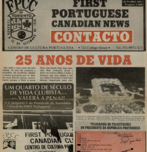 FIRST PORTUGUESE CANADIAN NEWS: Oct 1981 Issue 3