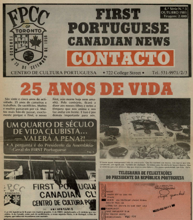 FIRST PORTUGUESE CANADIAN NEWS: Oct 1981 Issue 3