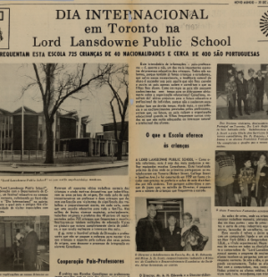 NOVO MUNDO: Dia Internacional em Toronto na Lord Lansdowne Public School  1971/03/30