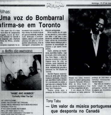 REVISTA: Rilhas Uma voz do Bombarral afirma-se em Toronto 05/27