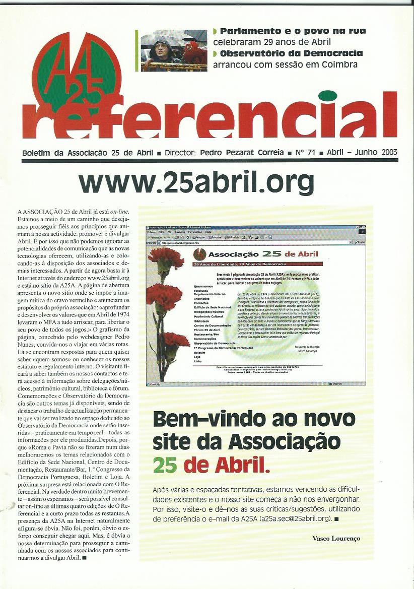 REFERENCIAL: April–June 2003 Issue 71