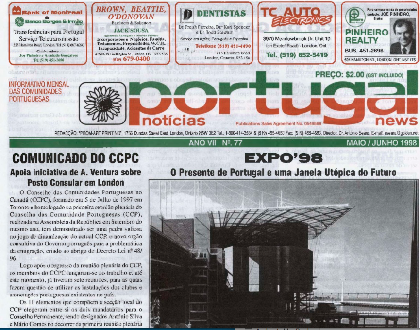 PORTUGAL NEWS: May–Jun 1998 Issue 77