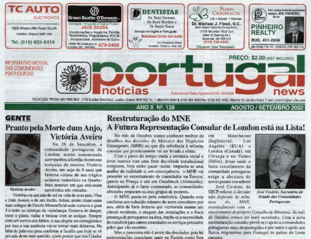 PORTUGAL NEWS: Aug–Sept 2002 Issue 128