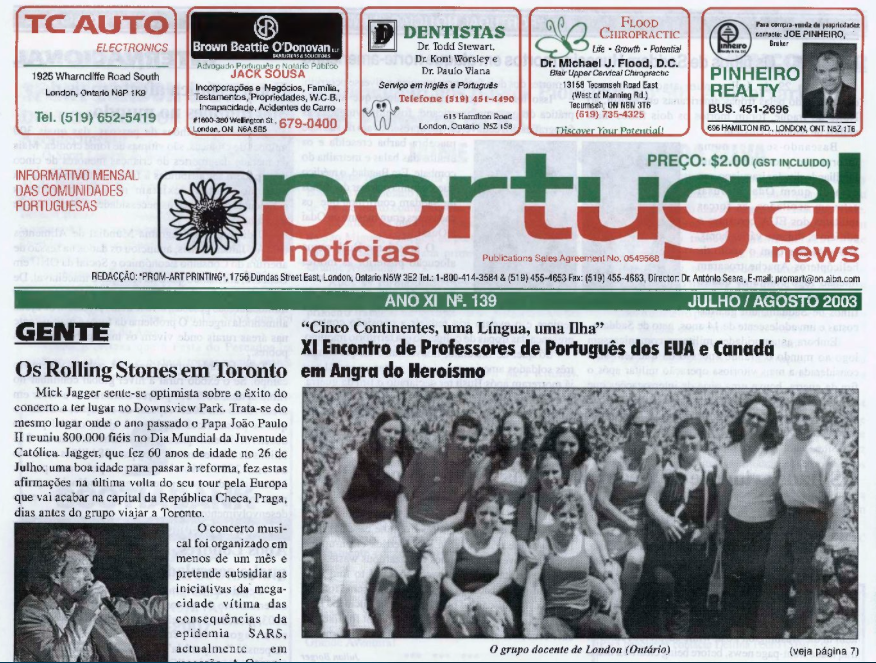 PORTUGAL NEWS: Jul–Aug 2003 Issue 139