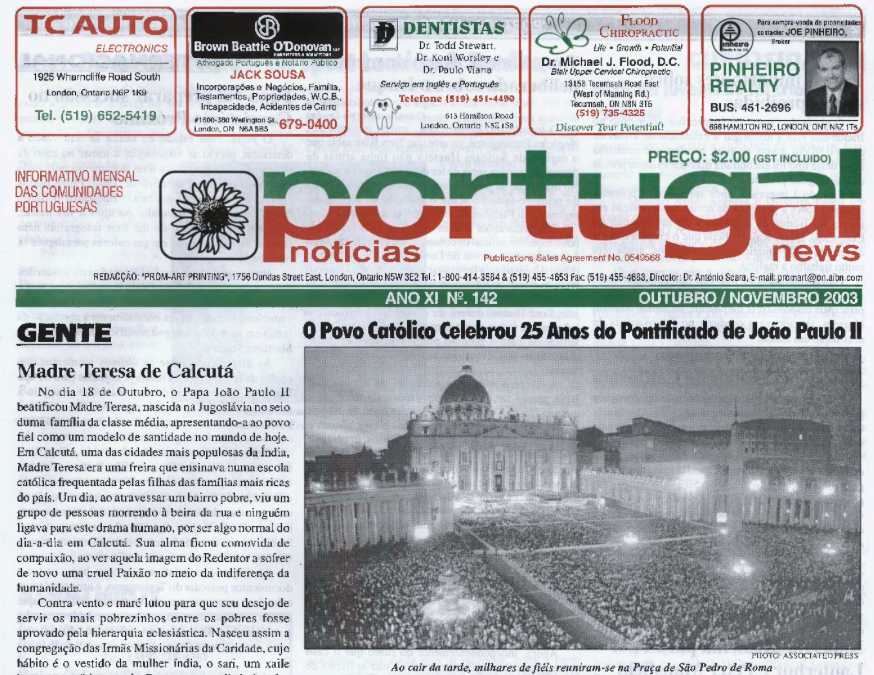 PORTUGAL NEWS: Oct–Nov 2003 Issue 142