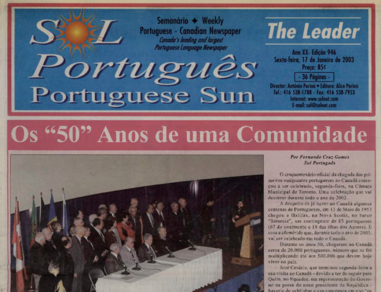 SOL PORTUGUES: 2003/01/17 Issue 946