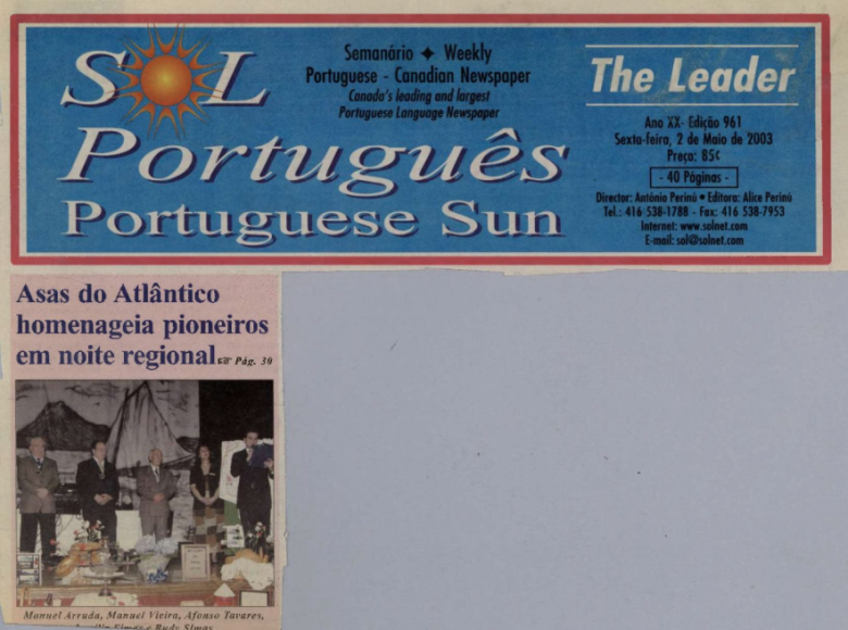 SOL PORTUGUES: 2003/05/02 Issue 961