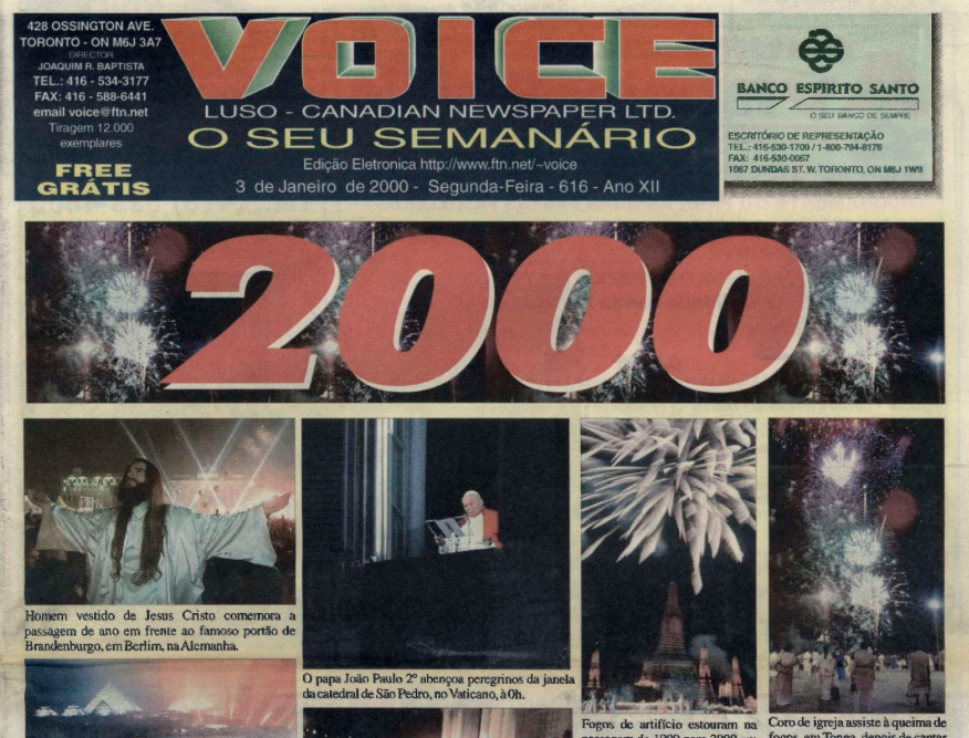 VOICE OF PORTUGAL: 2000/01/03 Issue 616
