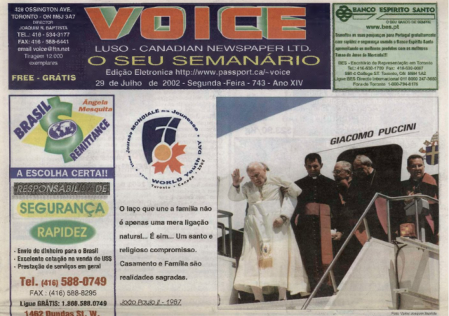 VOICE OF PORTUGAL: 2002/07/29 Issue 743