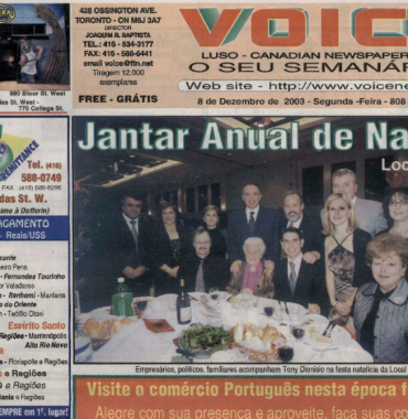VOICE OF PORTUGAL: 2003/12/08 Issue 808